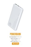 Azeada AZ-P04 2,1A 10000mAh Power Bank Beyaz - 10