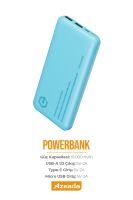 Azeada AZ-P04 2,1A 10000mAh Power Bank Mavi - 15