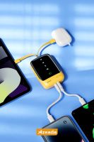 Azeada AZ-P01 22,5W 10000mAh Power Bank Dahili Kablolu Sari - 14