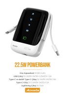 Azeada AZ-P01 22,5W 10000mAh Power Bank Dahili Kablolu Beyaz - 5