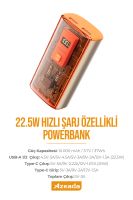 Azeada AZ-P18 22,5W 10000mAh Power Bank Turuncu - 5