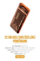Azeada AZ-P17 22,5W 10000mAh Power Bank Turuncu - 5