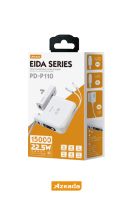 Azeada AZ-P110 22,5W 15000mAh Power Bank Dahili Kablolu Beyaz - 2