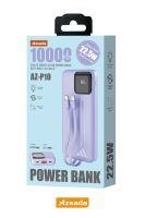 Azeada AZ-P10 22,5W 10000mAh Power Bank Dahili Kablolu Mor - 12