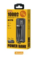 Azeada AZ-P10 22,5W 10000mAh Power Bank Dahili Kablolu Siyah - 2