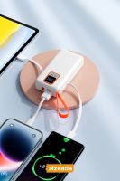 Azeada AZ-P03 22,5W 10000mAh Power Bank Dahili Kablolu Beyaz - 22