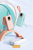Azeada AZ-P03 22,5W 10000mAh Power Bank Dahili Kablolu Mavi - 28