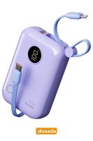 Azeada AZ-P14 22,5W 10000mAh Power Bank Dahili Kablolu Mor - 6