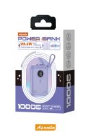 Azeada AZ-P14 22,5W 10000mAh Power Bank Dahili Kablolu Mor - 7