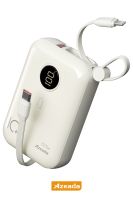 Azeada AZ-P14 22,5W 10000mAh Power Bank Dahili Kablolu Fildişi - 11