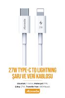 Azeada Type-C to Lightning PD-B83i 27W Data Kablosu Beyaz - 5