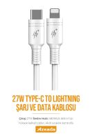 Azeada Type-C to Lightning PD-B82i 1mt 27W Data Kablosu Beyaz - 4