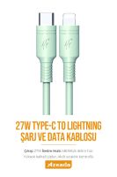 Azeada Type-C to Lightning PD-B82i 1mt 27W Data Kablosu Yesil - 14