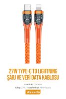 Azeada Type-C to Lightning PD-B89 27W Data Kablosu Turuncu - 10