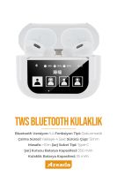 Azeada AZ-BT12  Dijital Göstergeli   Bluetooth Kulaklık Beyaz - 5