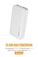 Azeada PD-P108 5V-2A 20000mAh Power Bank Beyaz - 9