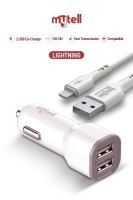 Mytell iPhone Lightning MY-A5 MY-A5 2IN1 With 2 USB Port 2100 mAh In-Car Charger Beyaz - 2