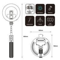 Simex PLBS-01 Storm-X   Bluetoothlu Tripodlu Led Lambali Selfie Sopasi Siyah - 4
