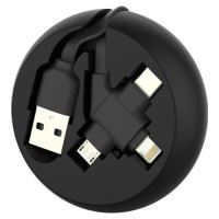 Simex Universal Micro / Type C / Lightning SPK-07 Spool 3in1 Makarali Data Kablosu Siyah - 5