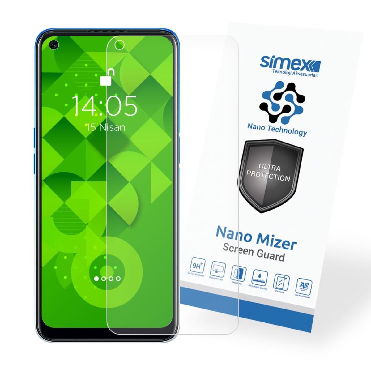 Simex Oppo A54 CEK-110 Nano Mizer   Ekran Koruyucu Seffaf - 1