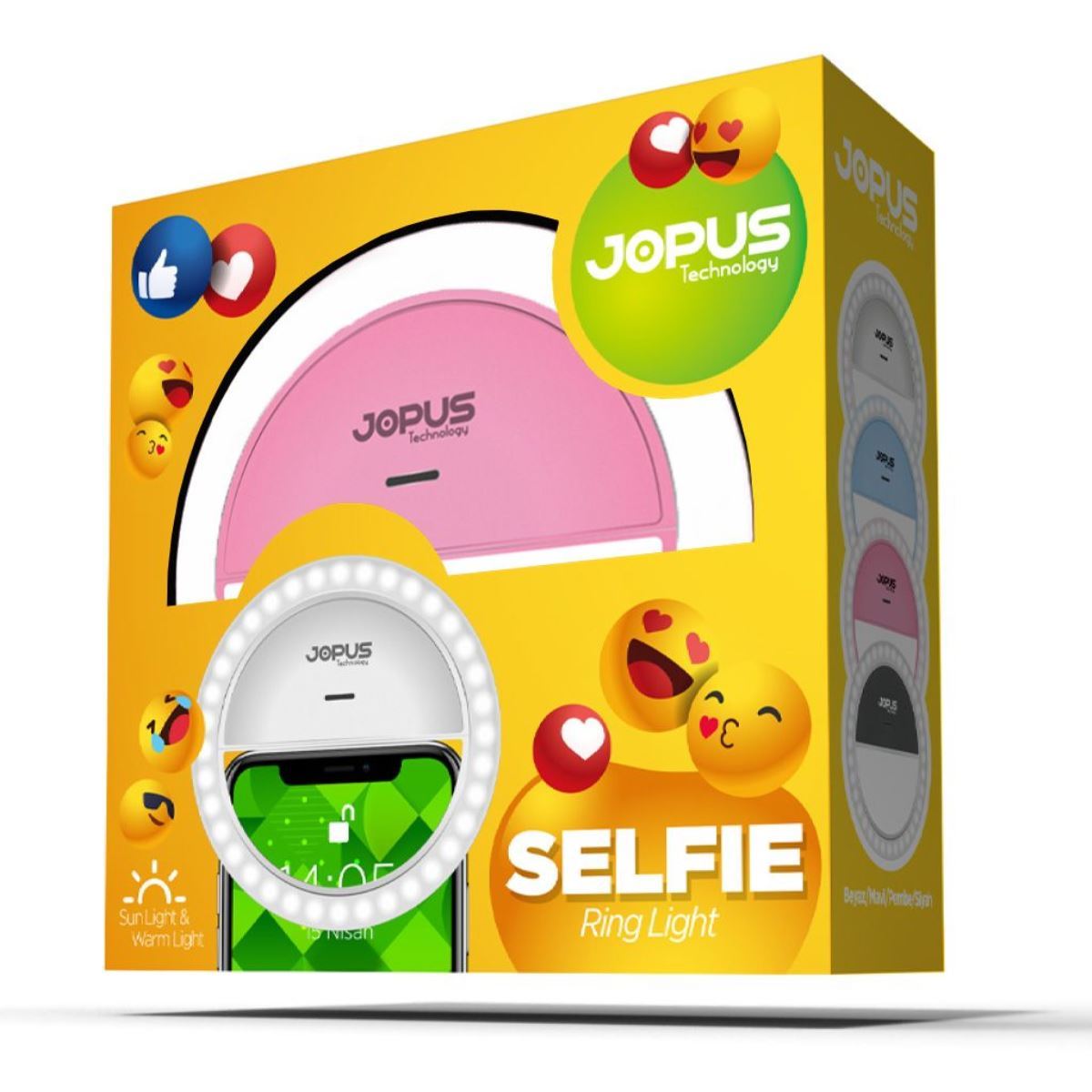 Jopus RK12   Şarjlı Led Lambali Selfie Işığı Pembe - 1