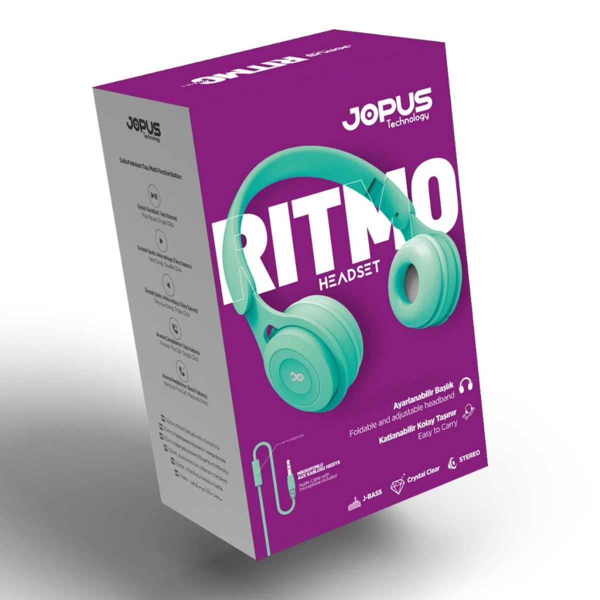 Jopus JS80 Ritmo Universal 3,5  Microphone Headphone Yesil - 1