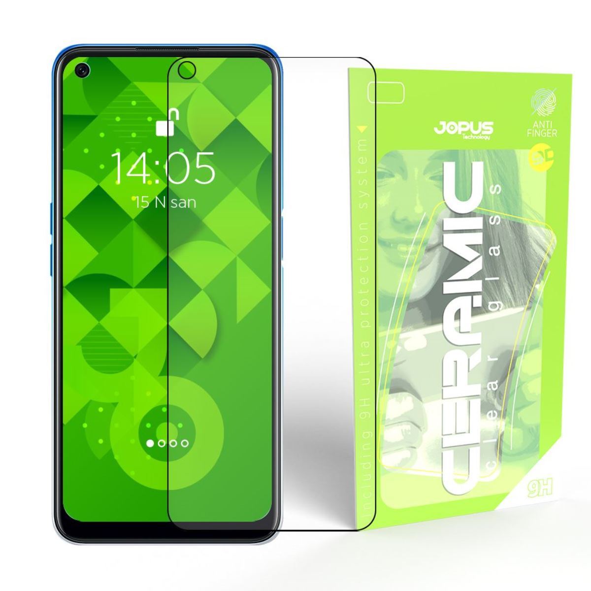 Jopus Oppo A54 CEK-129 Ceramic Clear   Ekran Koruyucu Siyah - 1