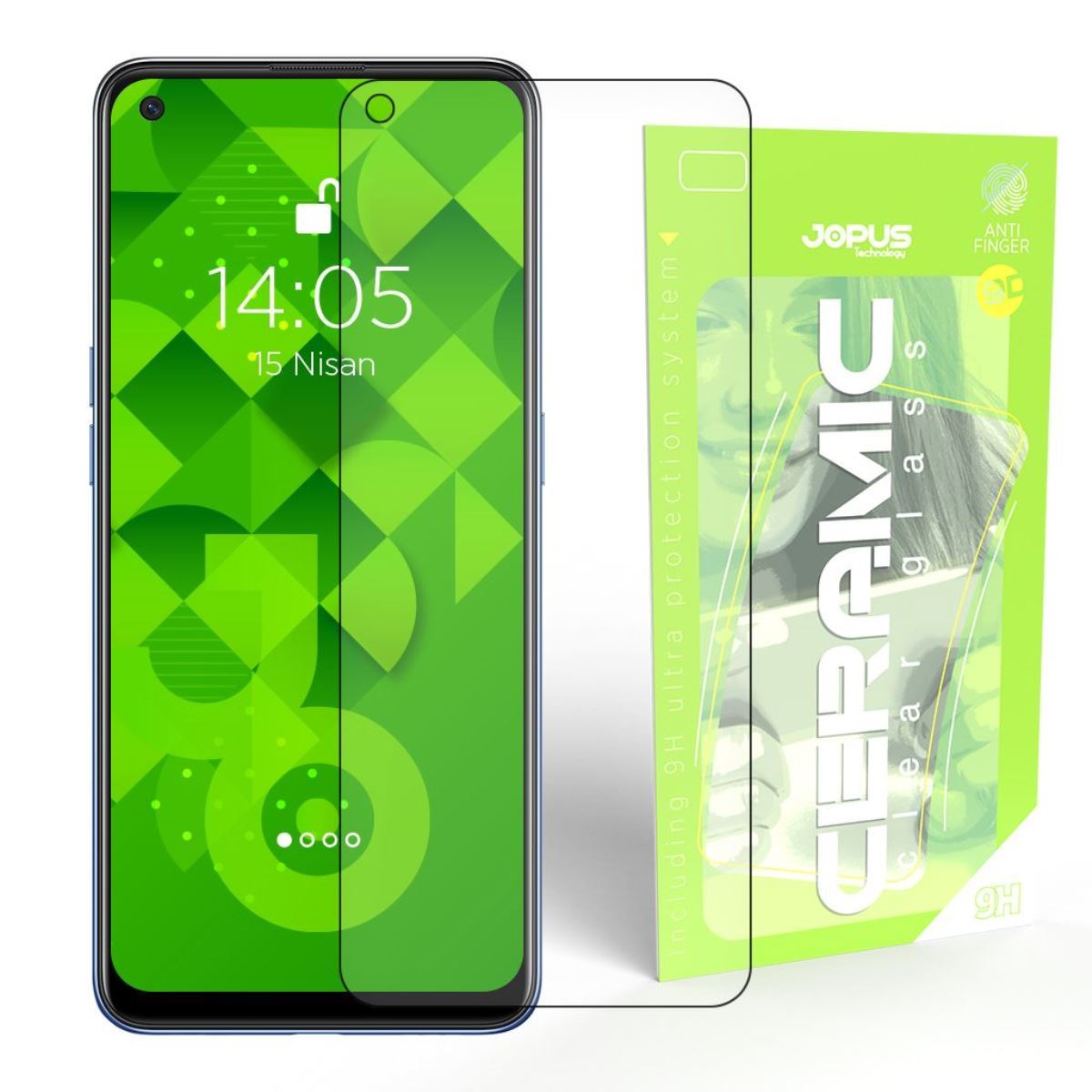 Jopus Oppo A74 CEK-129 Ceramic Clear Screen Protector Siyah - 1