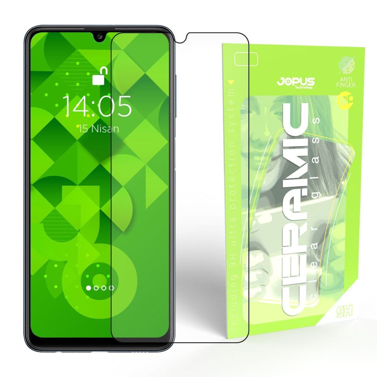 Jopus Samsung M32 CEK-129 Ceramic Clear Screen Protector Siyah - 1