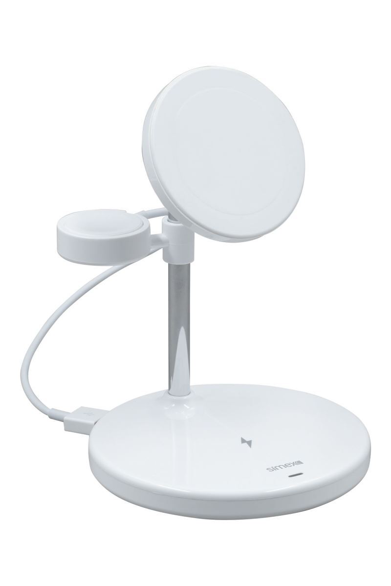 Simex Apple Wireless Dock SPS-05 Triplo 3 lü   Sarj Cihazi Beyaz - 1