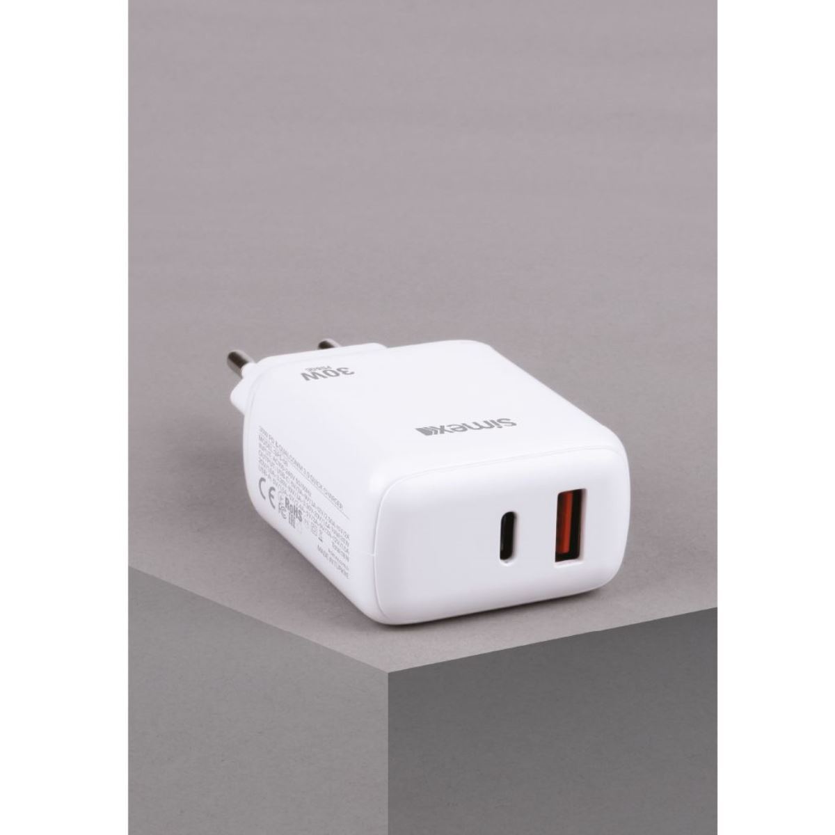 Simex Universal  SPS-08 Scaripo  Pd Qc 3.0 30W Sarj Cihazi Beyaz - 1