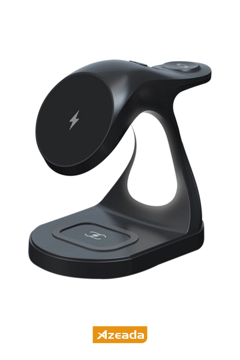 Azeada  PD-W9 Wireless Magsafe 4in 1 Sarj Cihazi Siyah - 1