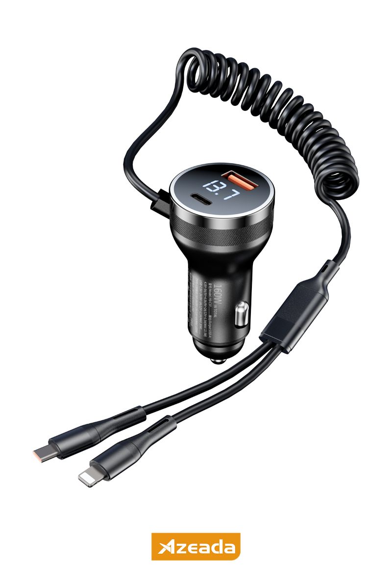 Azeada PD-C37 Kablolu  Araç Şarjı Siyah - 1