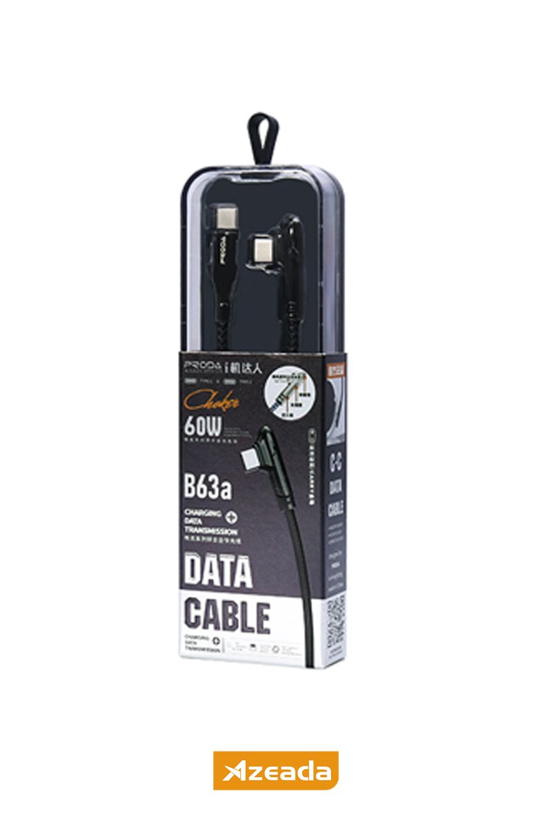 Azeada Type C to Type C PD-B63a  Data Kablosu Siyah - 1