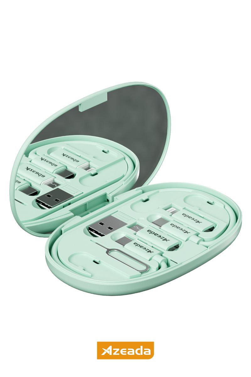 Azeada  AZ-B01th Aynalı Kutulu Sarj Kablosu Yesil - 1