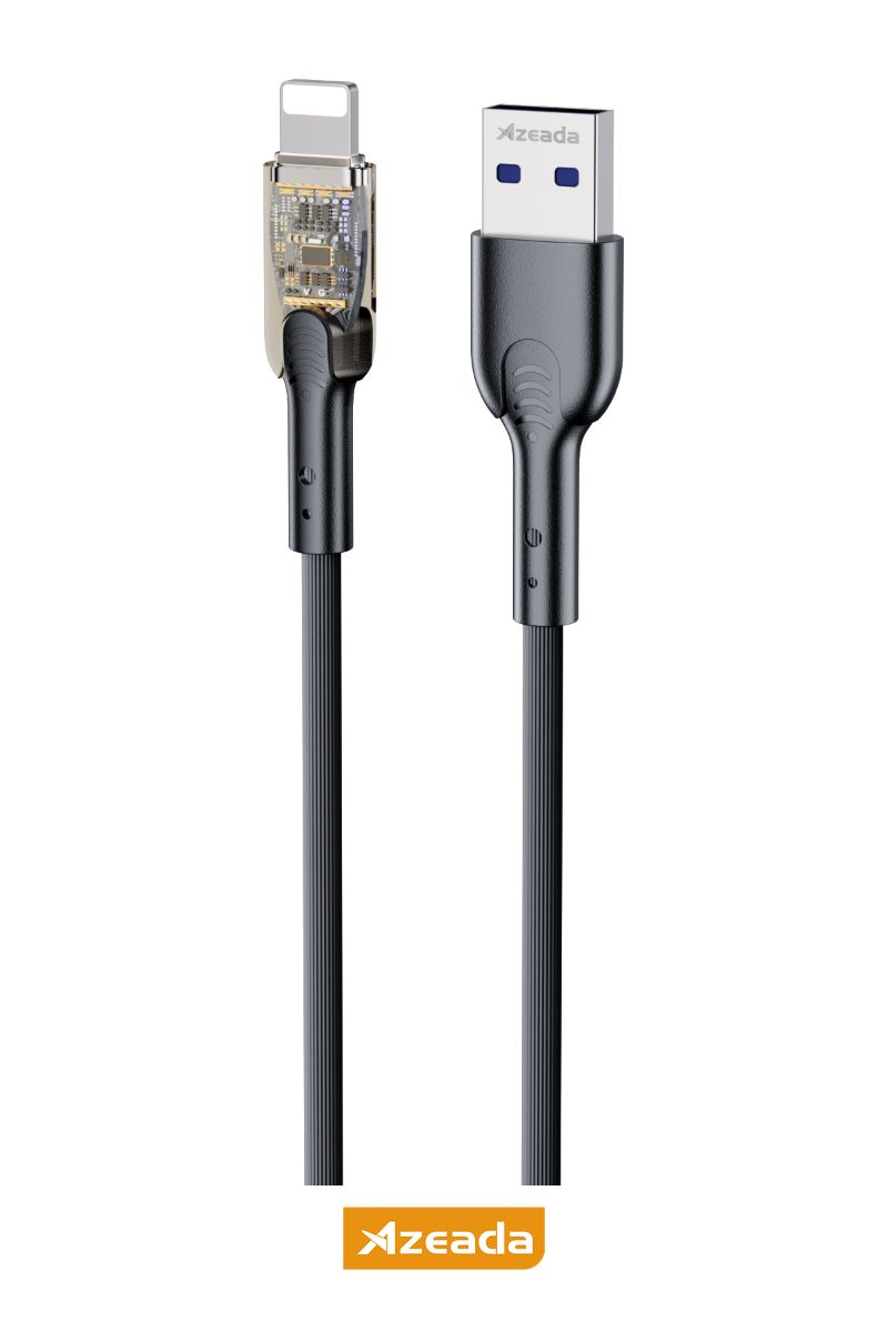 Azeada Lightning PD-B94i seffaf Data Kablosu Siyah - 1