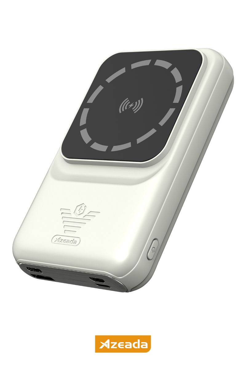 Azeada AZ-P19 22,5W 10000mAh Power Bank Dahili Kablolu Beyaz - 1