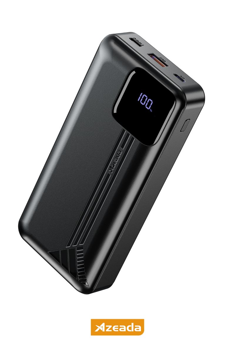 Azeada AZ-P11 22,5W 20000mAh Power Bank Dahili Kablolu Siyah - 1