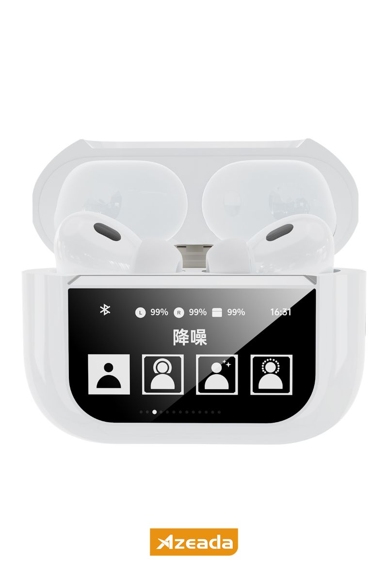 Azeada AZ-BT12  Dijital Göstergeli   Bluetooth Kulaklık Beyaz - 1