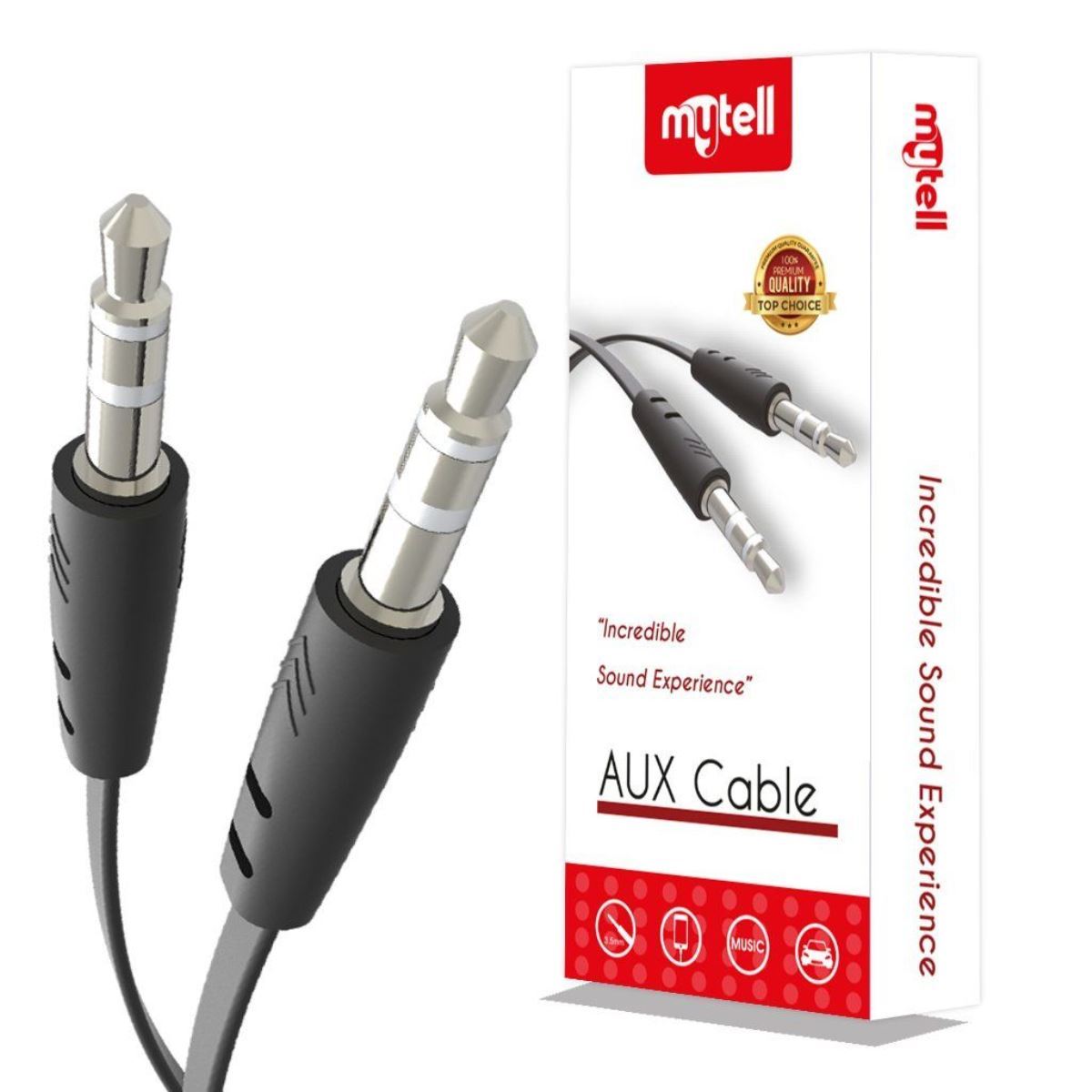 Mytell 3.5mm MY-AU01 AUX Cable Siyah - 1