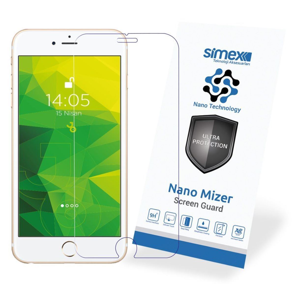 Simex iPhone 6G Plus CEK-110 Nano Mizer   Ekran Koruyucu Seffaf - 1
