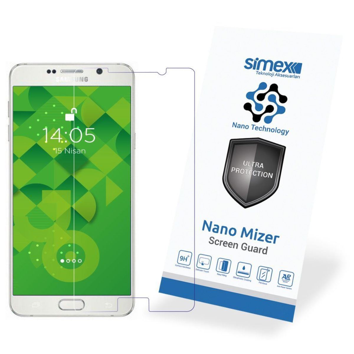 Simex Samsung Note5 CEK-110 Nano Mizer   Ekran Koruyucu Seffaf - 1