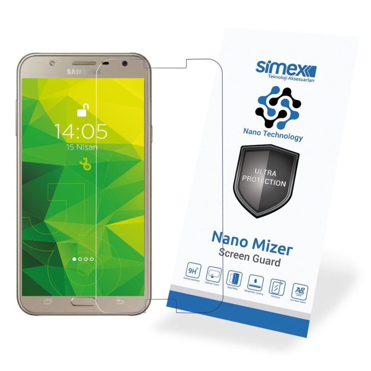 Simex Samsung J7 CEK-110 Nano Mizer Screen Protector Seffaf - 1