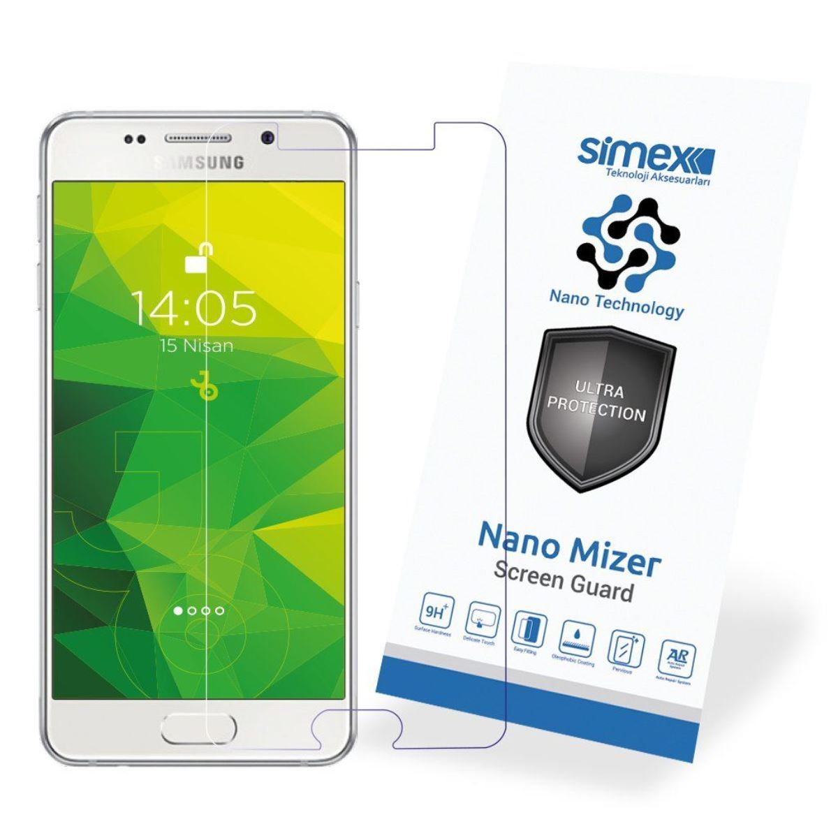 Simex Samsung A3 2016 CEK-110 Nano Mizer   Ekran Koruyucu Seffaf - 1