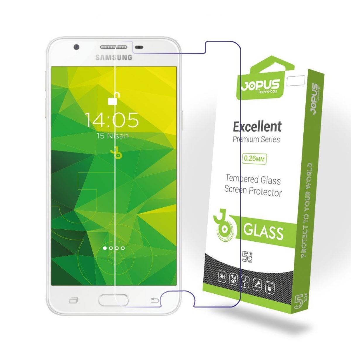 Jopus Samsung J5 Prime Cek-101   Cam Ekran Koruyucu Seffaf - 1
