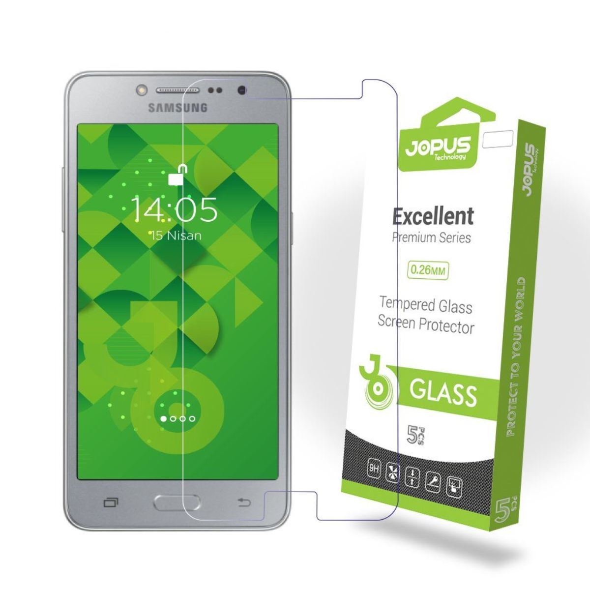 Jopus Samsung J2 Prime Cek-101   Cam Ekran Koruyucu Seffaf - 1