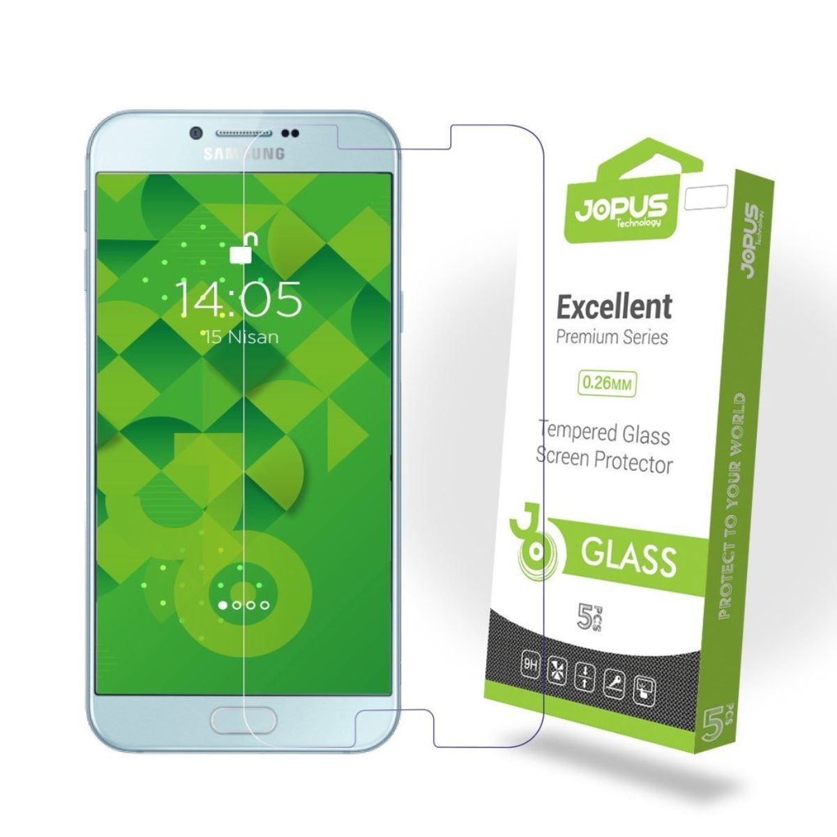 Jopus Samsung A8 2016 Cek-101   Cam Ekran Koruyucu Seffaf - 1