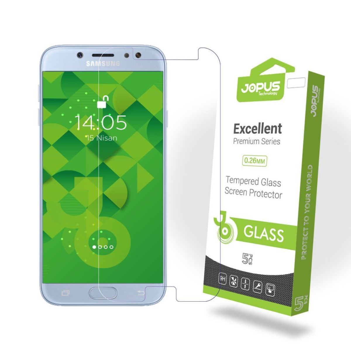 Jopus Samsung J7 Pro Cek-101   Cam Ekran Koruyucu Seffaf - 1