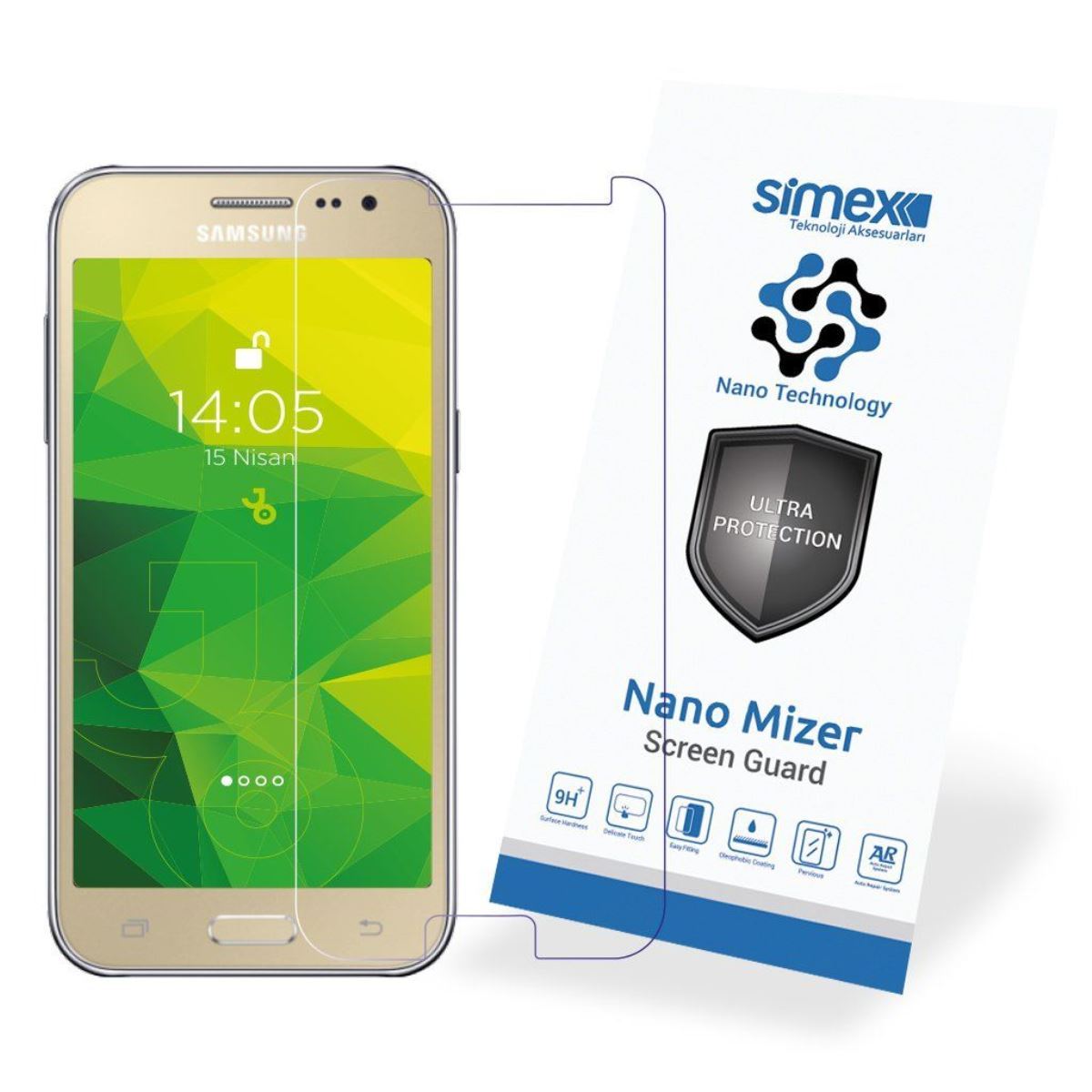 Simex Samsung G530 CEK-110 Nano Mizer   Ekran Koruyucu Seffaf - 1