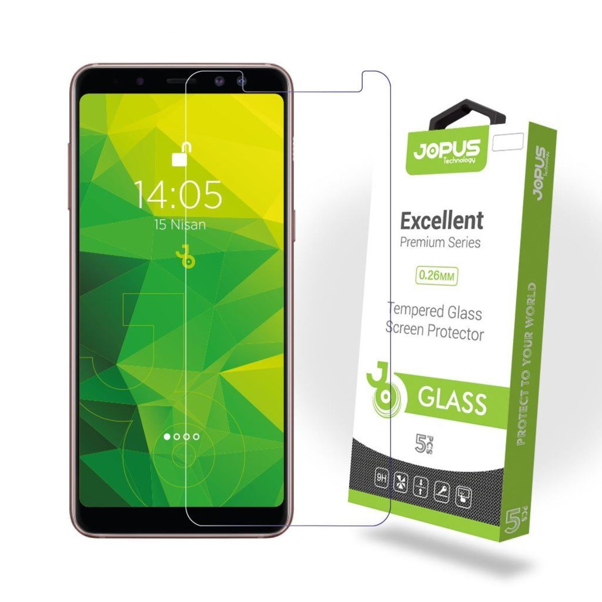 Jopus Samsung A8 2018 Cek-101   Cam Ekran Koruyucu Seffaf - 1